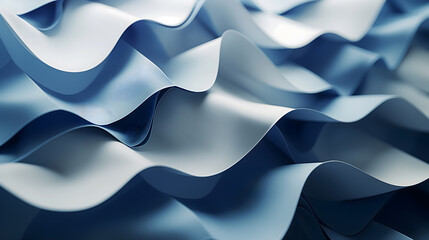 Wall Mural - Abstract Blue Waves Background with Smooth Silk Texture