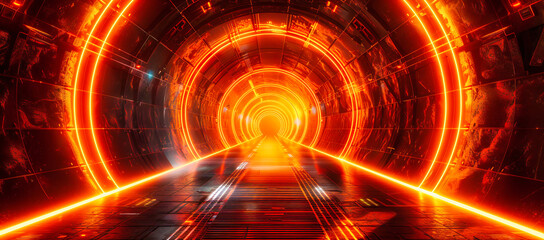 Wall Mural - tunnel vision in a futuristic design, blending speed, technology, and movement in a dynamic and abst