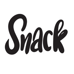 Snack text isolated on transparent background. Hand drawn vector art.