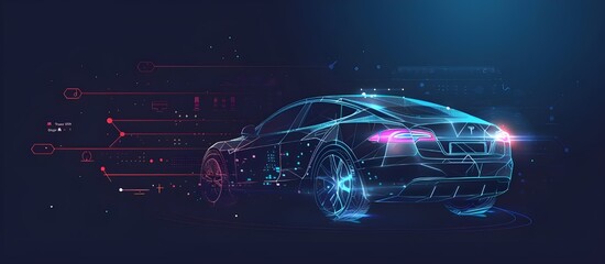Auto Service, modern virtual graphic touch user interface. Cars infographic. Concept automobile scanning.