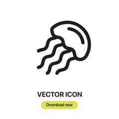 Poster - Jellyfish icon vector. Linear-style sign for mobile concept and web design. Jellyfish symbol illustration. Pixel vector graphics - Vector.	
