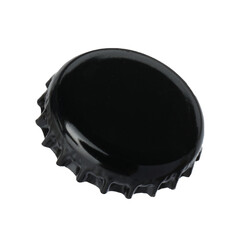 Wall Mural - One black beer bottle cap isolated on white