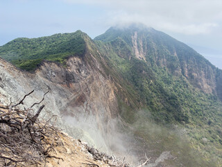 Wall Mural - Adventure hike on volcano crater