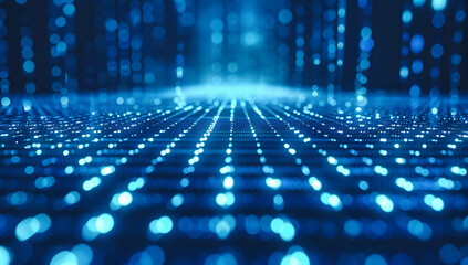 Wall Mural - the digital age unfolds in an abstract landscape, where technology and innovation dance in a spectru