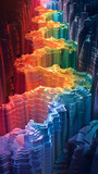 Fototapeta Panele - Colorful 3D Illustration of an IQ Spectrum Introducing an Unprecedented Level of 600