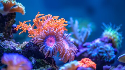 Wall Mural - a close up of a bunch of different colored corals