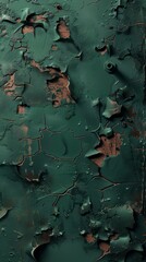 Poster - Green Wall With Peeling Paint