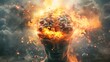 Burnout Concept Atomic Brain Explosion