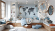 Tranquil pastels children's space, soft tones create a serene environment.