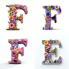 floral alphabet set