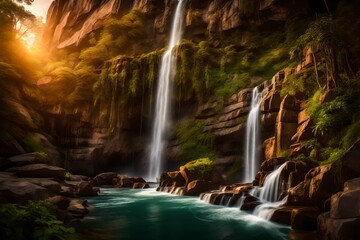 Wall Mural - waterfall in the forest