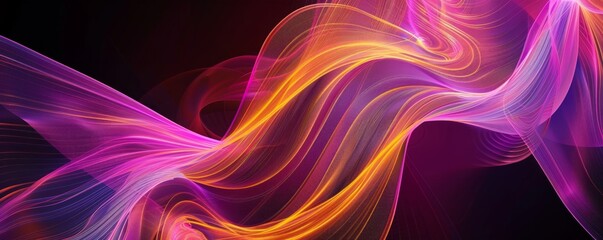Wall Mural - a long, curvy line of pink and orange colors