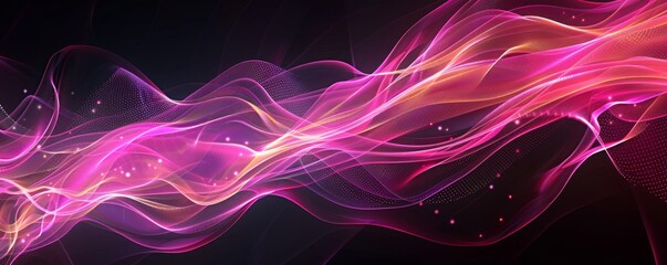 Wall Mural - A long, curvy line of pink and orange colors