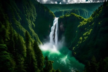 Wall Mural - waterfall in the mountains