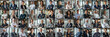 © Henryzoom - Collage mosaic of photos of businessmen men and women of different races and ages, active business people, banner