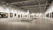 Art museum gallery spaces with white walls and charcoal gray specialty lighting.