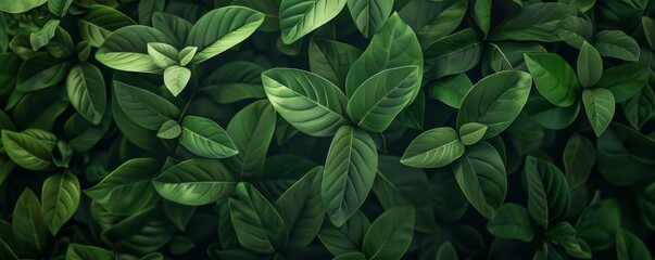 Full frame shot of lush green leaves, capturing the essence of nature in a vibrant background illustration.