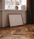 Fototapeta Panele - Home mockup, contemporary room interior background, 3d render