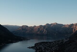 Fototapeta Łazienka - Bay of Kotor and city Montenegro UNESCO World Heritage Site Panoramic view overlooking mountains bay and old town