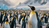 Penguin Colony in Antarctic Wilderness