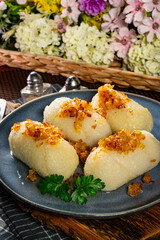 Canvas Print - Kartacze - potato dumplings stuffed with minced meat.