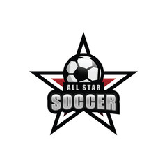 Wall Mural - All star for soccer emblem logo design