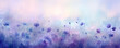 A painting depicting a field filled with delicate purple flowers in full bloom. The vibrant colors of the flowers stand out against the green foliage, creating. Banner. Copy space