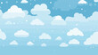 Background with clouds and rain. Stylized image of