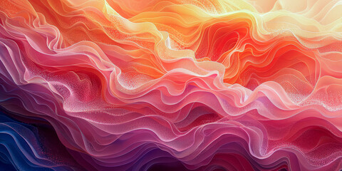 Wall Mural - Textured wave Elegance background, abstract background, Close-up of a Colorful Painting in Pink and Peach Colors fire and ice wallpaper concept