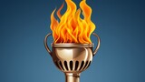Fototapeta  - Stylized illustration of a burning olympic torch, symbolizing the tradition and spirit of the games