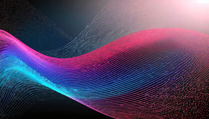 Wall Mural - Digital color wave gradient curve abstract art background, illustration.