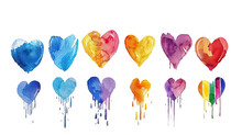 Lgbt Heart Icon Set On White Background And Place For Text. Promotion Banner For Gay Community Concept