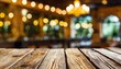 tabletop or bar background blurry with empty wooden planks there is space to place products