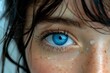 Close-Up Portrait of Person With Blue Eyes