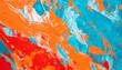 abstract acrylic paint in orange blue and red color palette colorful wallpaper texture for branding vibrant background with bold colors