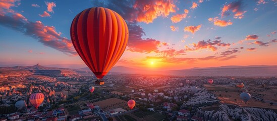 Sticker - hot air balloon flying