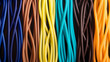 various unstretched rubber bands in complimentary colors