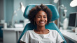 beautiful smiling African girl in the dental clinic