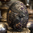 gothic easter iron egg with crow