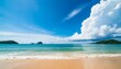 © RichieS - beautiful landscape summer vertical front viewpoint tropical sea beach white sand clean and blue sky background calm nature ocean beautiful wave water travel sai kaew beach east thailand chonburi