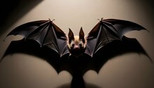 A Bat With Its Wings Folded Blending Into The Sha Upscaled 3