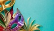 vibrant background adorned with captivating carnival masks