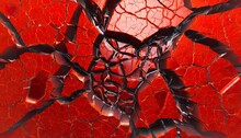 Abstract 3d Render Red Cracked Surface Modern Background Design