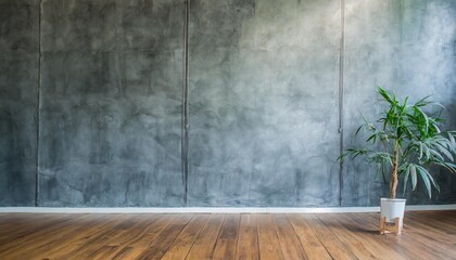 Sticker - room interior with floor and cement wall background