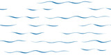 Fototapeta  - Seamless Wave Vector Pattern, watercolor water background. Wavy sea beach print, curly grunge paint lines.