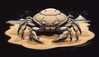 A Playful Cartoon Crab Scuttling Along The Sandy B Upscaled 3