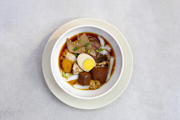 Wall Mural - Rolled rice noodle, Pork soup with egg