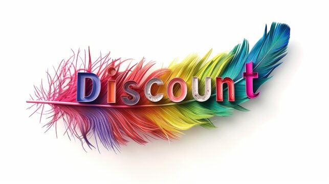 The word Discount created in Feather Letters.