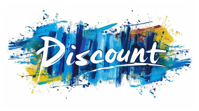 The word Discount created in Italic Calligraphy.