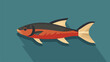 Flat modern design with shadow Icon fish flat vector